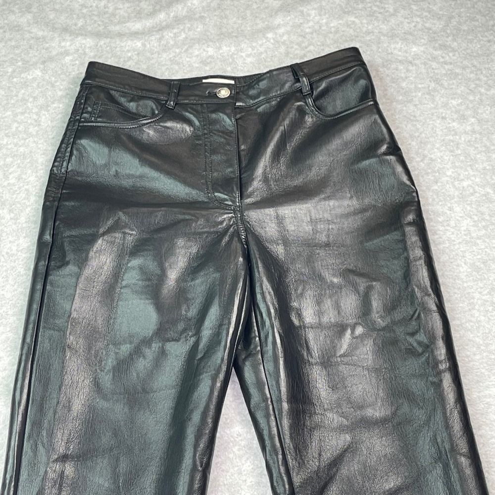 Wilfred Aritzia Black Faux Leather Pants, Women SZ 4, chic, sleek, edgy - Picture 11 of 16